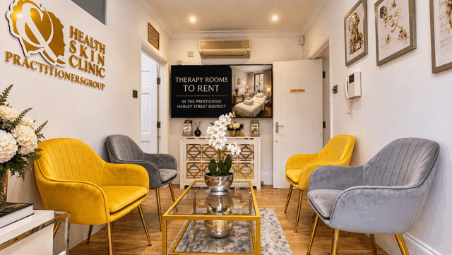 Luxury clinic reception and waiting area